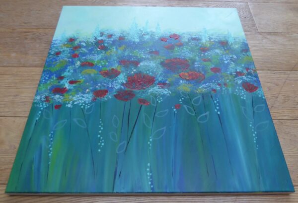 Poppies with teal - Image 3